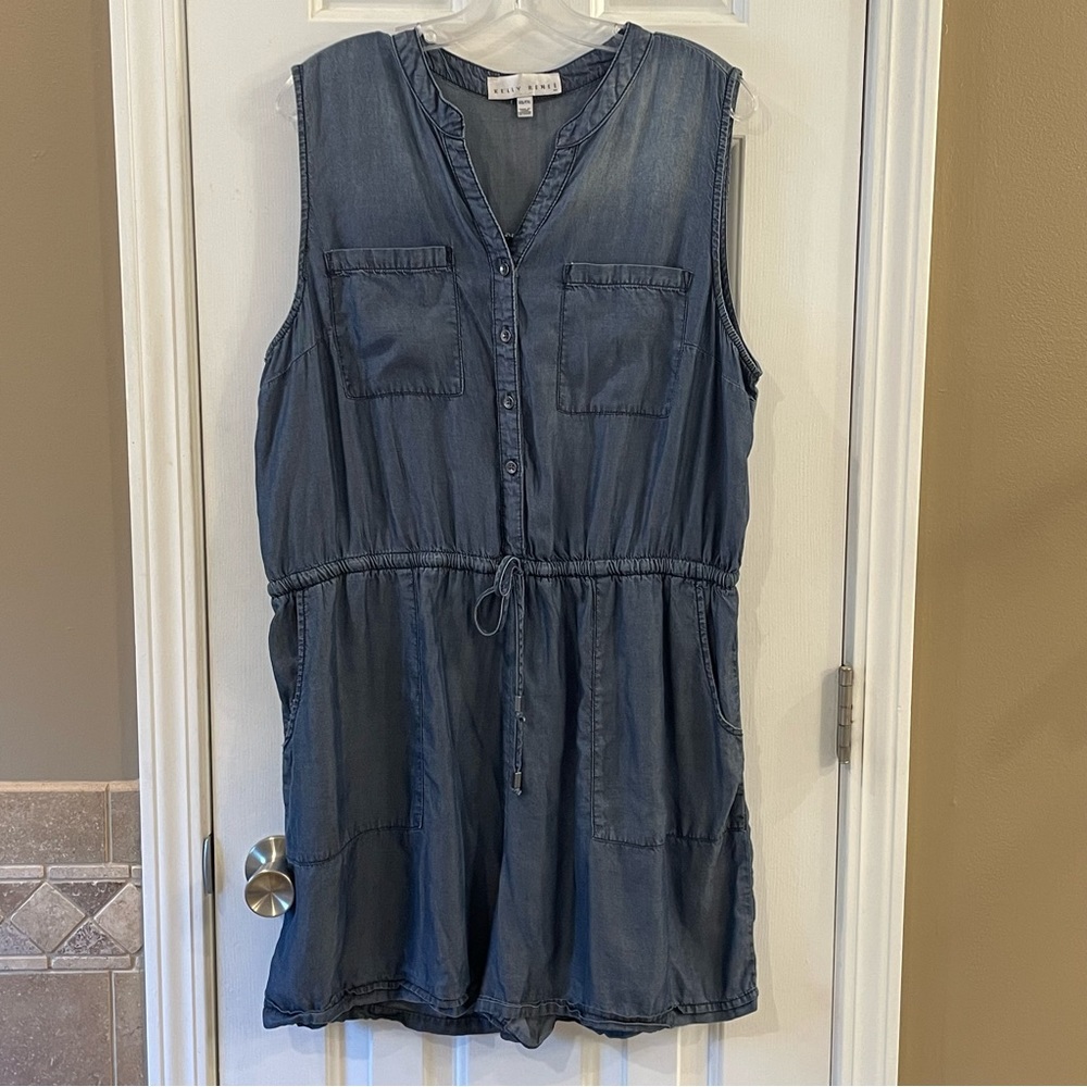 Kelly Renee Chambray Denim Romper - XXL (20)
